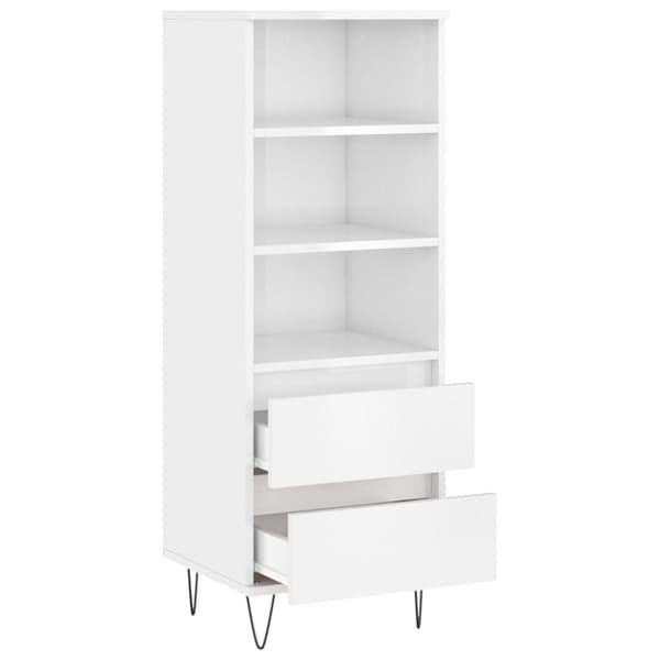 højskab 40x36x110 cm konstrueret træ hvid højglans