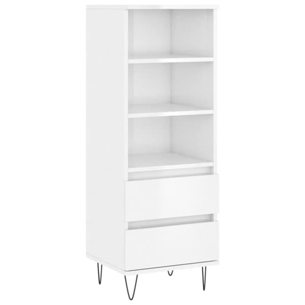 højskab 40x36x110 cm konstrueret træ hvid højglans