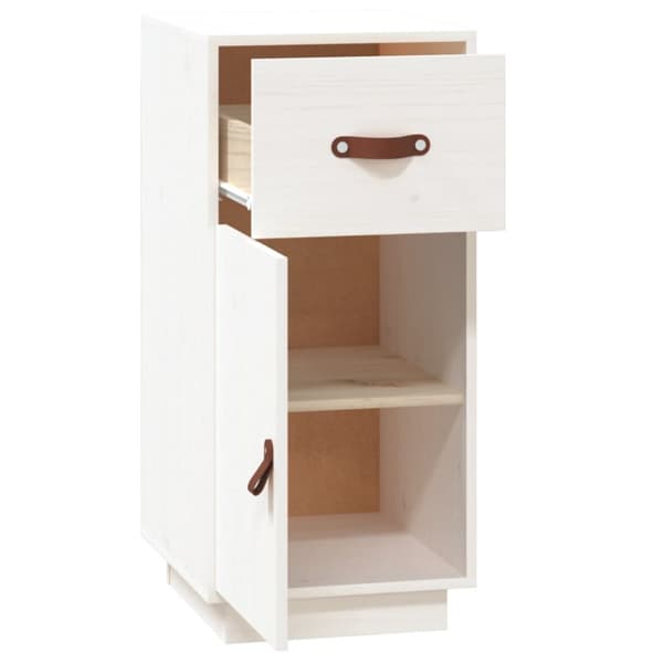 skænk 34x40x75 cm massivt fyrretræ hvid