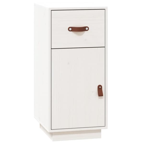 skænk 34x40x75 cm massivt fyrretræ hvid