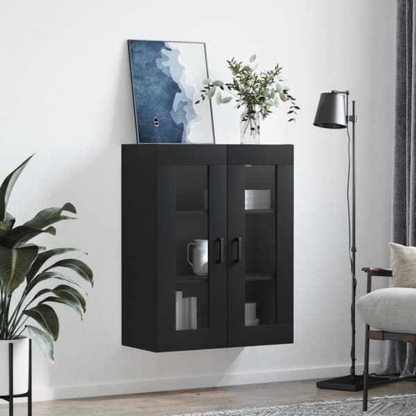 væghængt skab 69,5x34x90 cm sort
