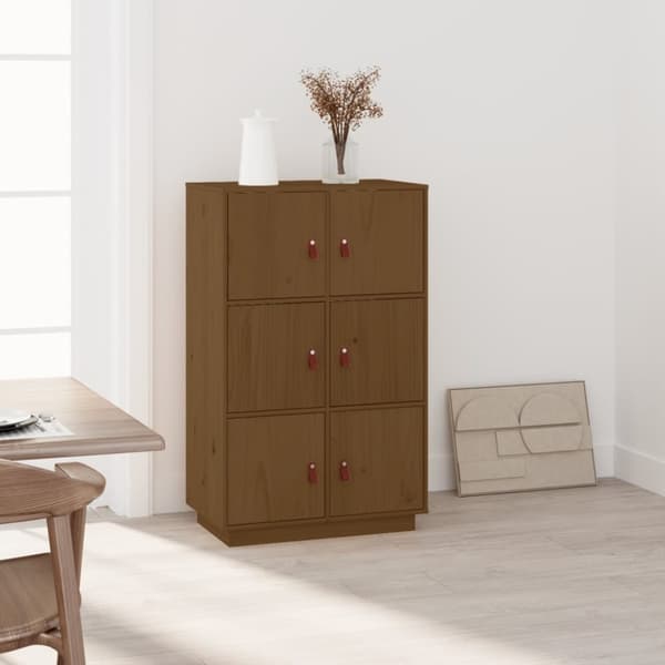 Kaappi hunajanruskea 67x40x108,5 cm täysi mänty