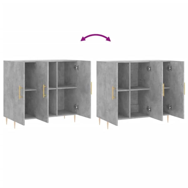 skab 90x34x80 cm konstrueret træ betongrå