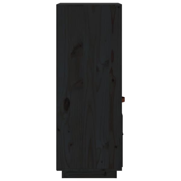 højskab 34x40x108,5 cm massivt fyrretræ sort