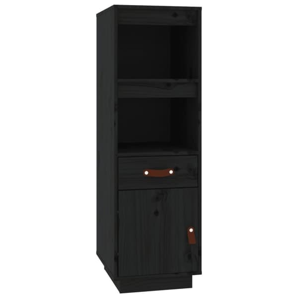 højskab 34x40x108,5 cm massivt fyrretræ sort