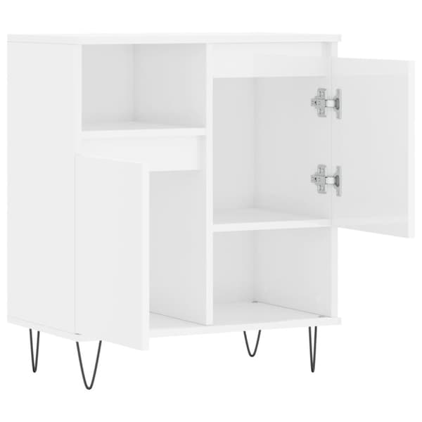 skænk 60x35x70 cm konstrueret træ hvid højglans