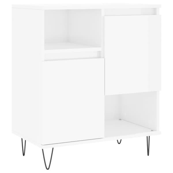 skænk 60x35x70 cm konstrueret træ hvid højglans
