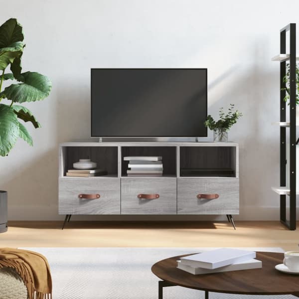 TV-taso harmaa Sonoma 102x36x50 cm tekninen puu