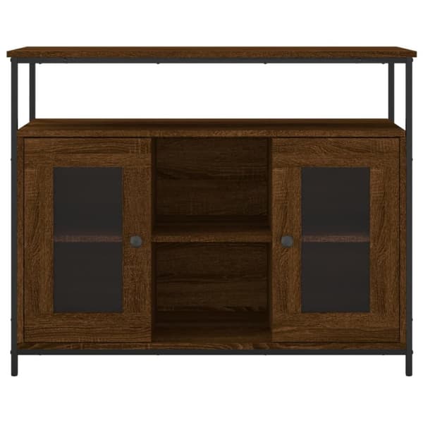 skænk 100x35x80 cm konstrueret træ brun egetræsfarve