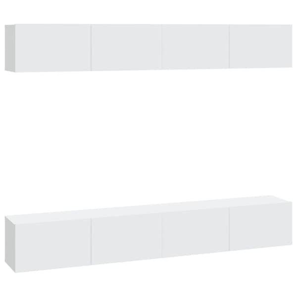 TV-seinäkaapit 4 kpl valkoinen 100x30x30 cm