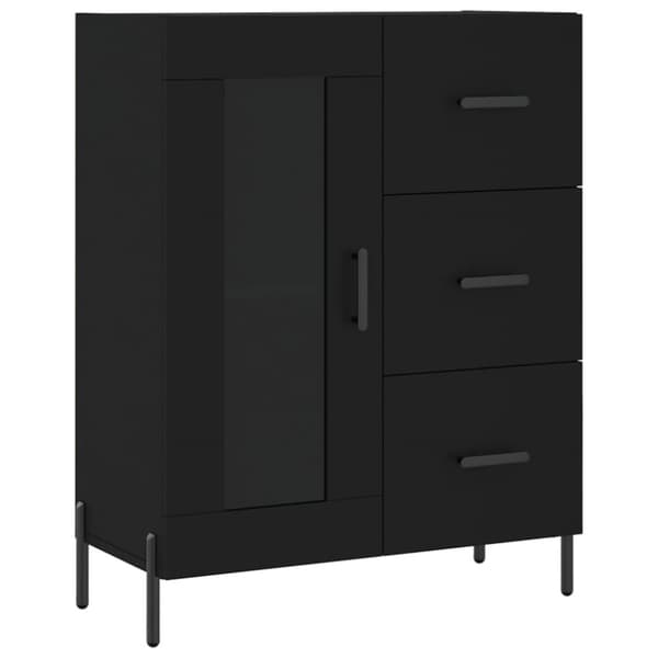 højskab 69,5x34x180 cm konstrueret træ sort