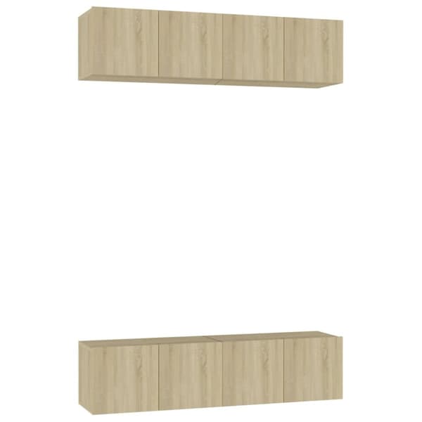 TV-skåp 4 st sonoma-ek 60x30x30 cm konstruerat trä