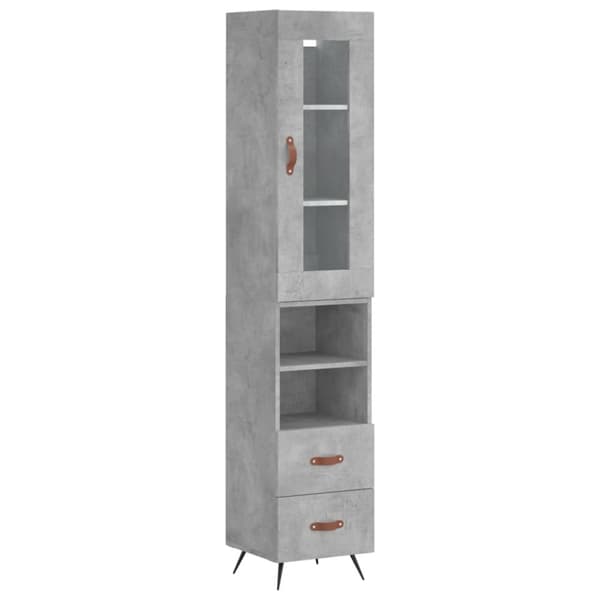 skab 34,5x34x180 cm konstrueret træ betongrå