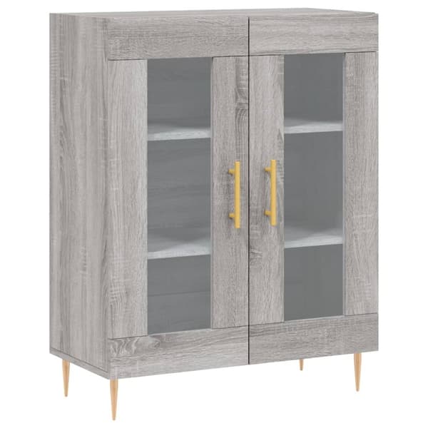 højskab 69,5x34x180 cm konstrueret træ grå sonoma-eg