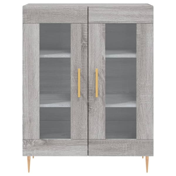 højskab 69,5x34x180 cm konstrueret træ grå sonoma-eg
