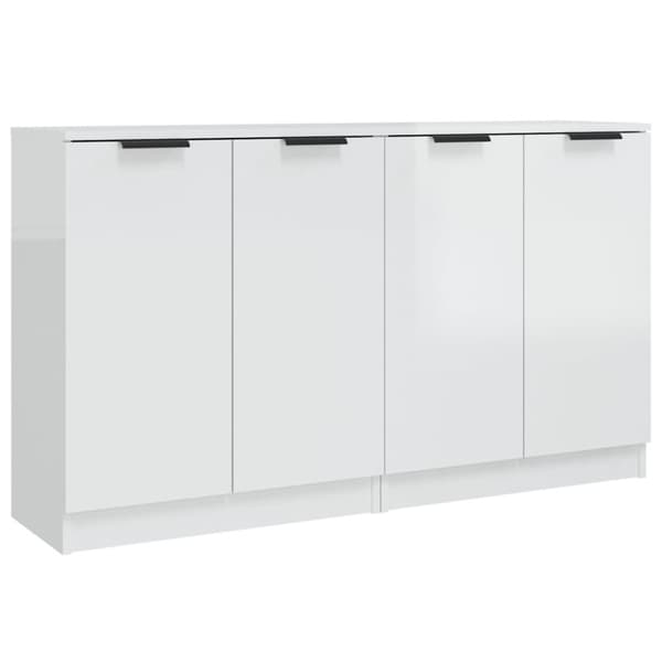 Senkki 2 kpl korkeakiilto valkoinen 60x30x70 cm tekninen puu