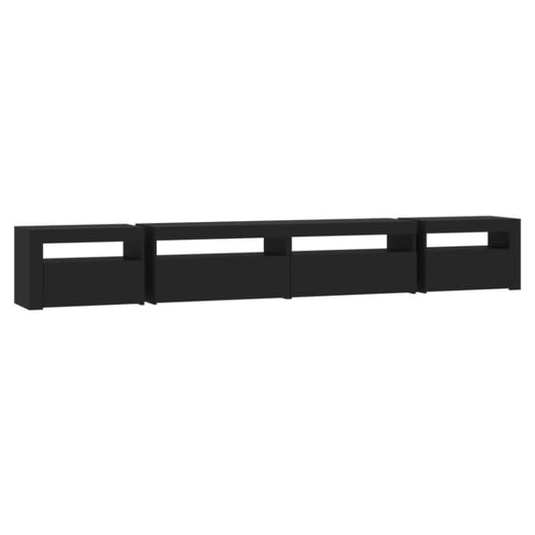 Tv-bänk med LED-belysning svart 270x35x40 cm