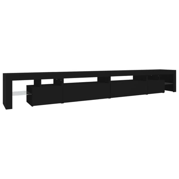 Tv-bänk med LED-belysning svart 290x36,5x40 cm