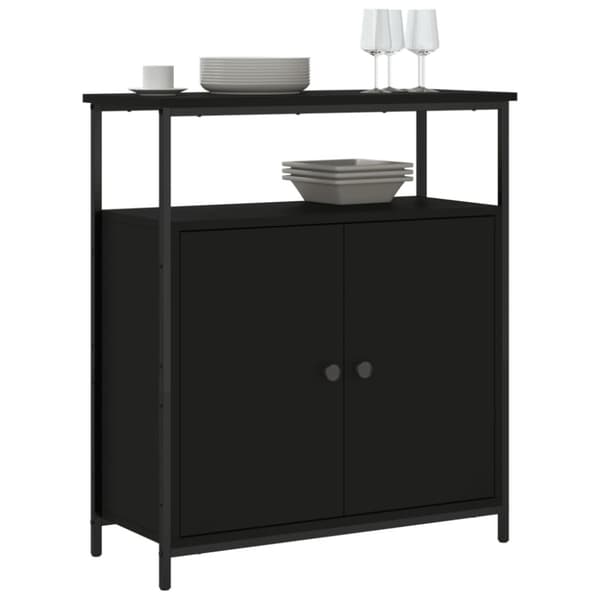 skab 70x30x80 cm konstrueret træ sort