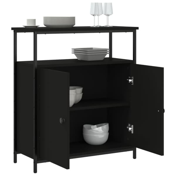 skab 70x30x80 cm konstrueret træ sort