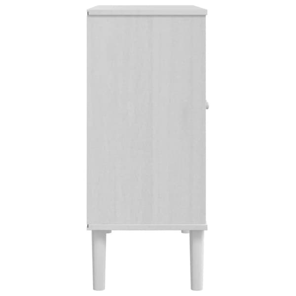 skænk SENJA 80x35x80 cm rattan-look massivt fyrretræ hvid