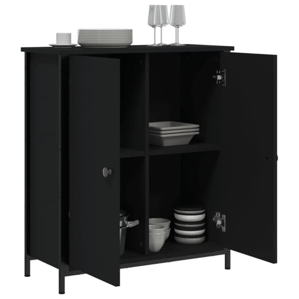 skab 70x30x80 cm konstrueret træ sort