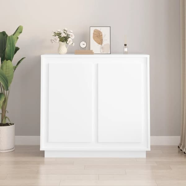 skænk 80x34x75 cm konstrueret træ hvid