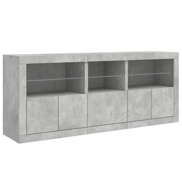 Senkki LED-valoilla betoninharmaa 162x37x67 cm