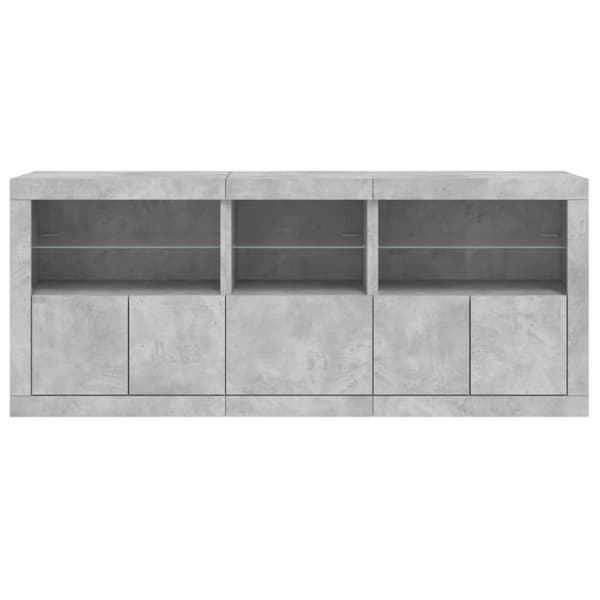 Senkki LED-valoilla betoninharmaa 162x37x67 cm