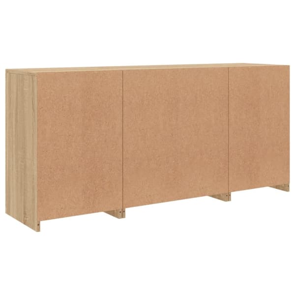 Senkki LED-valoilla Sonoma-tammi 142,5x37x67 cm