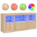 Pikkukuva 2 / 10: Senkki LED-valoilla Sonoma-tammi 142,5x37x67 cm