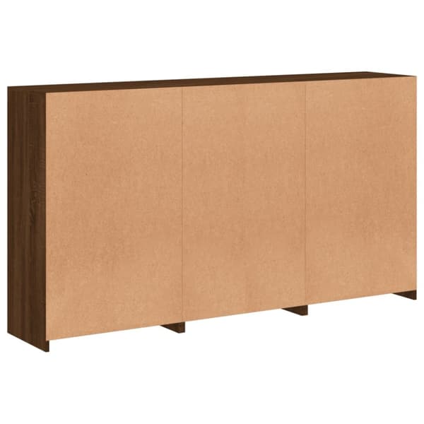 skænk med LED-lys 181,5x37x100 cm brun egetræsfarve