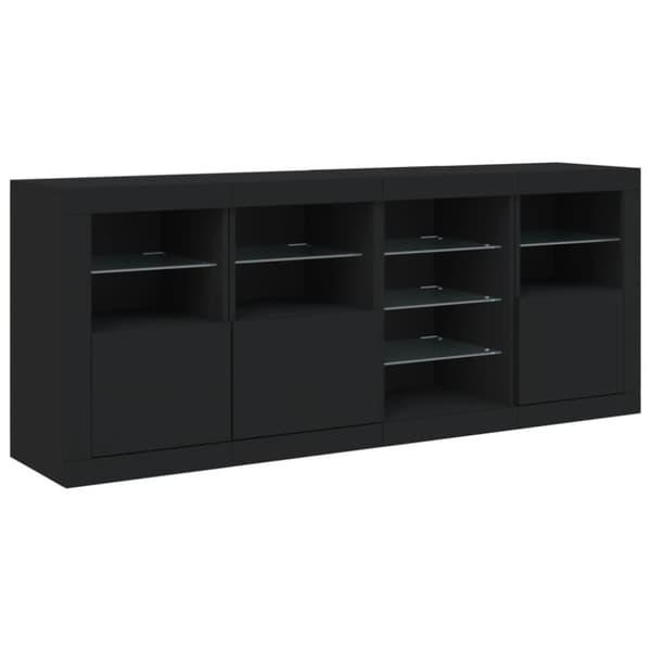 Senkki LED-valoilla musta 164x37x67 cm