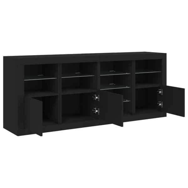 Senkki LED-valoilla musta 164x37x67 cm