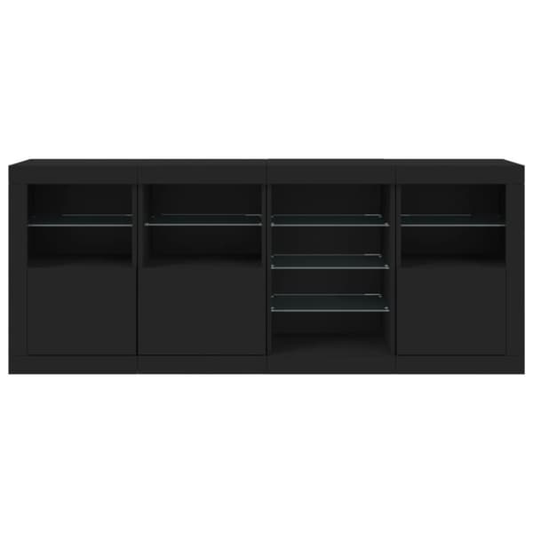Senkki LED-valoilla musta 164x37x67 cm