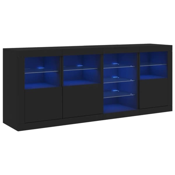 Senkki LED-valoilla musta 164x37x67 cm