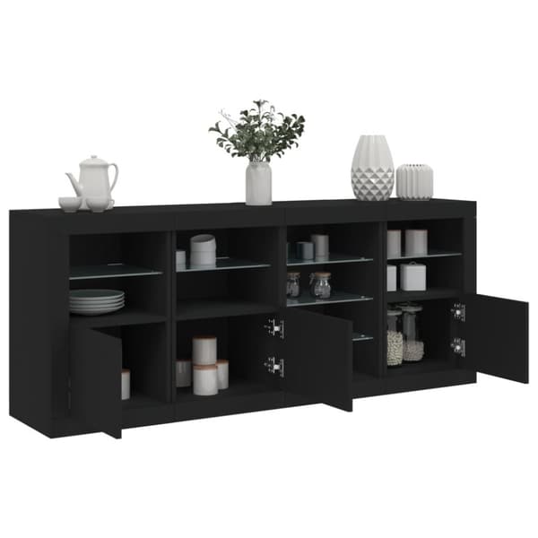 Senkki LED-valoilla musta 164x37x67 cm