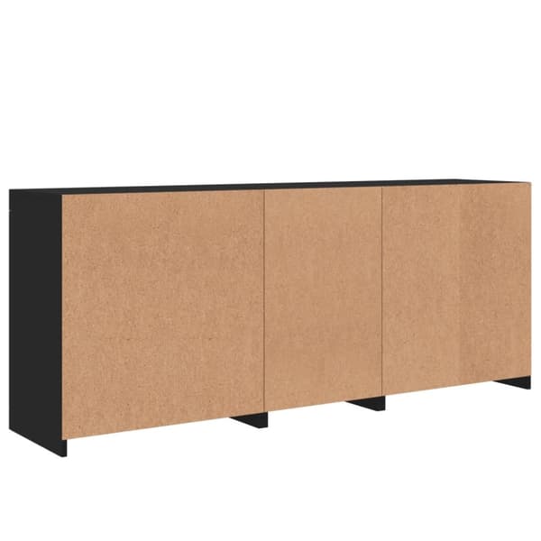 skænk med LED-lys 162x37x67 cm sort