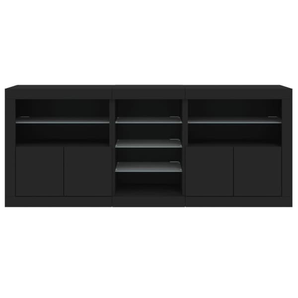 Senkki LED-valoilla musta 181,5x37x67 cm