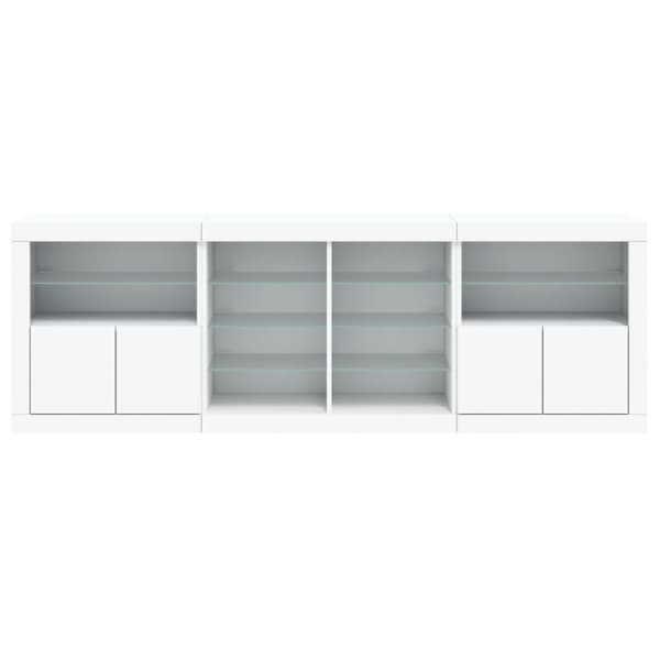 Skänk med LED-belysning vit 202x37x67 cm