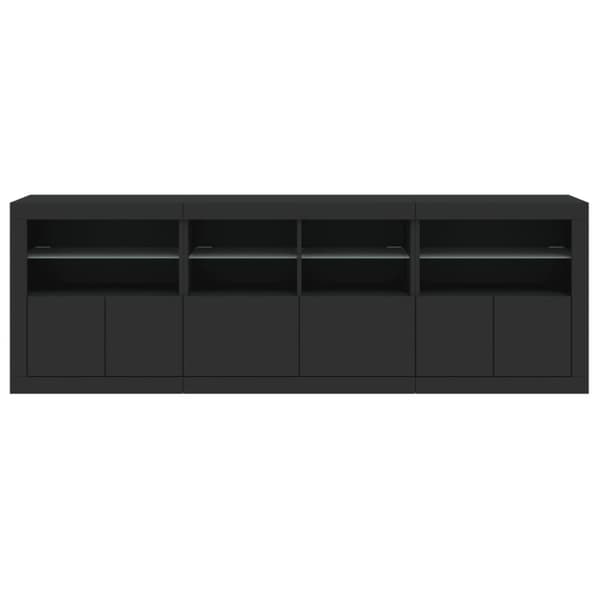 Senkki LED-valoilla musta 202x37x67 cm