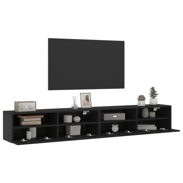 væghængte tv-borde 2 stk. 100x30x30 cm konstrueret træ sort