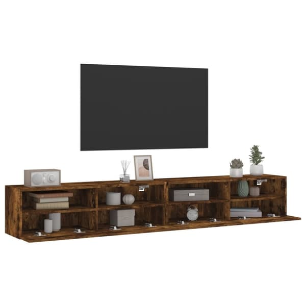 TV-seinäkaappi 2 kpl savutammi 100x30x30 cm tekninen puu