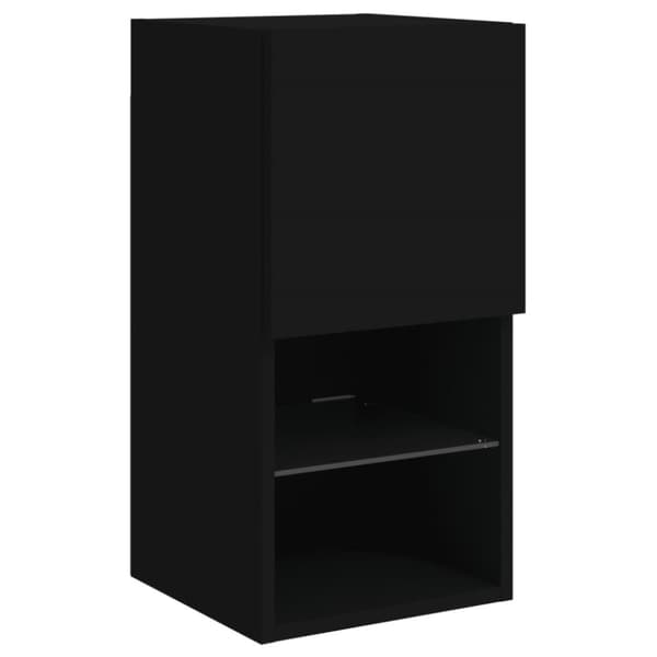 tv-bord med LED-lys 30,5x30x60 cm sort