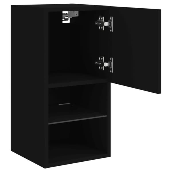 tv-bord med LED-lys 30,5x30x60 cm sort