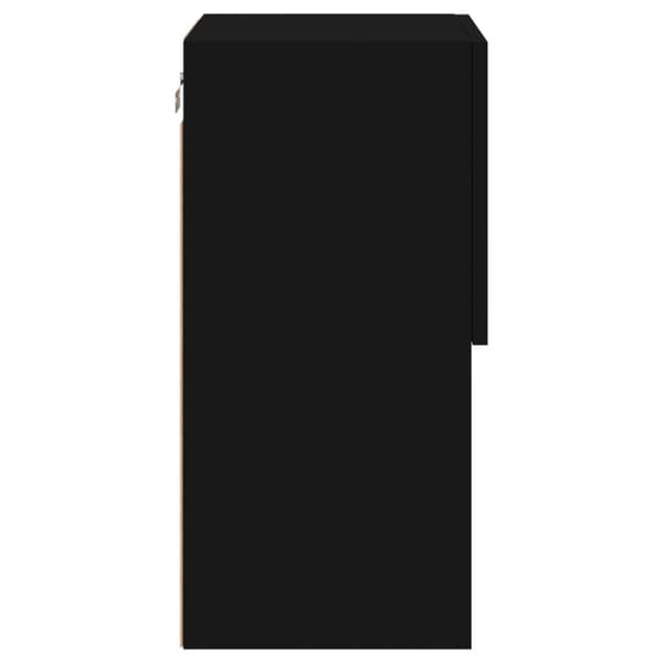 tv-bord med LED-lys 30,5x30x60 cm sort