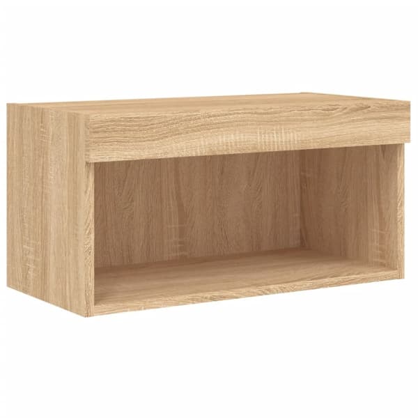 TV-bänk med LED-belysning sonoma-ek 60x30x30 cm