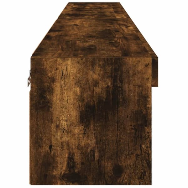 Tv-bänk med LED-belysning 2 st rökfärgad ek 80x30x30 cm