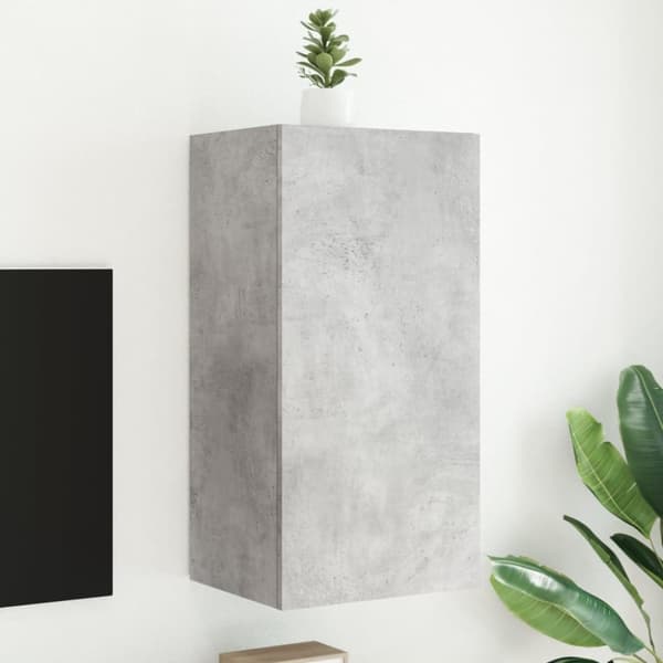 TV-seinäkaappi LED-valoilla betoninharmaa 40,5x35x80 cm