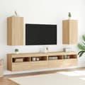 Miniatyrbillede 4 af 10: væghængte tv-borde 2 stk. med LED-lys 30,5x35x70 cm sonoma-eg